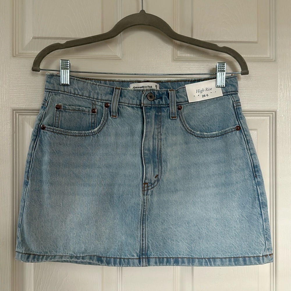 Abercrombie High Rise Jean Skirt